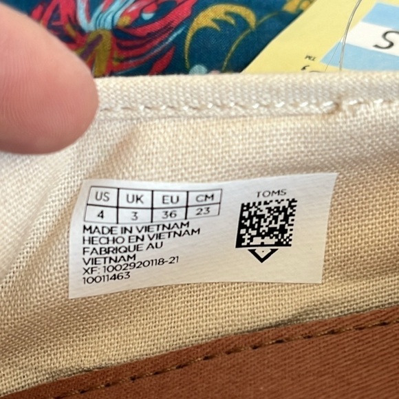 Brand New Toms Blossom Woven Stripe Rope Sole Slip On Flats Spring Pink Canvas - Picture 8 of 14